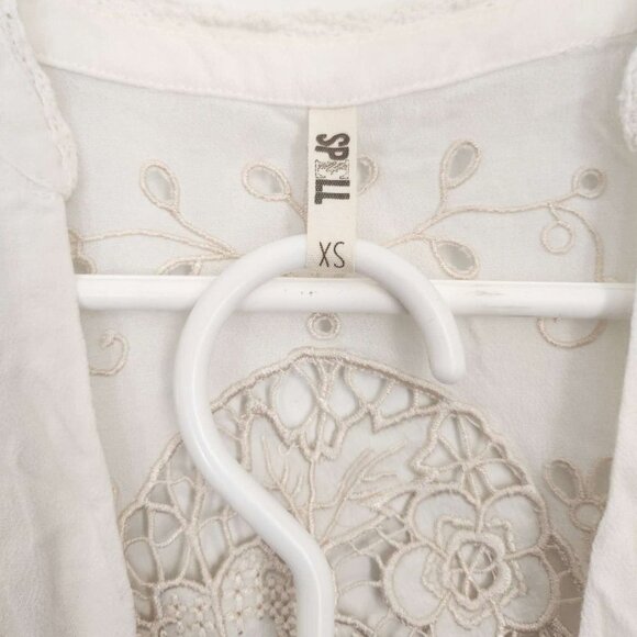 Seen on Alessandra Ambrosio SPELL Isla Bonita Romper Playsuit White XS b109 - Picture 9 of 10